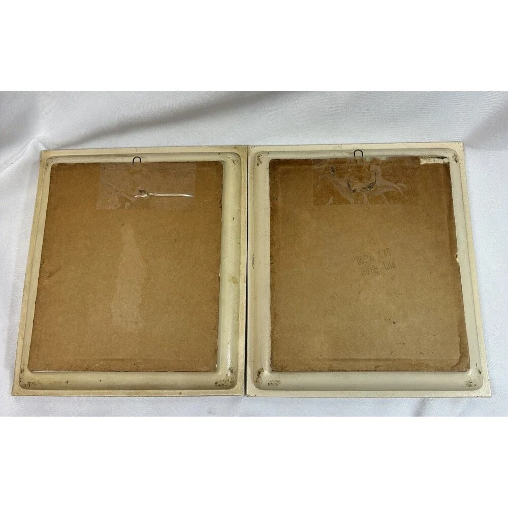 VTG Turner Wall Accessory Pair Victorian Fashion Prints Ornate Gold Frames MCM